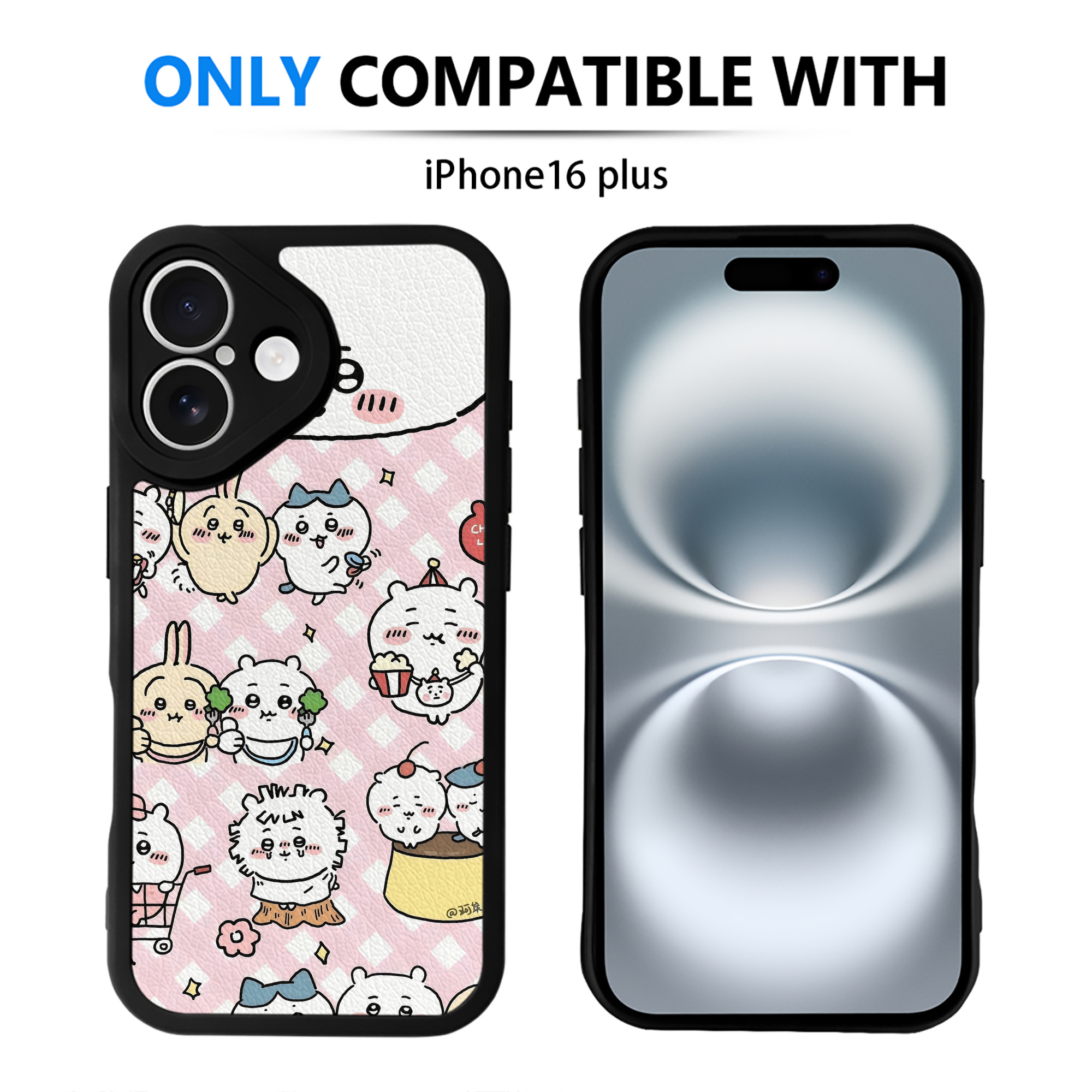 （画像用） ちいかわ Chii-kawa 【iPhone 16シリーズ対応】シリコンスマホケース（レザー調） 材質：シリコン